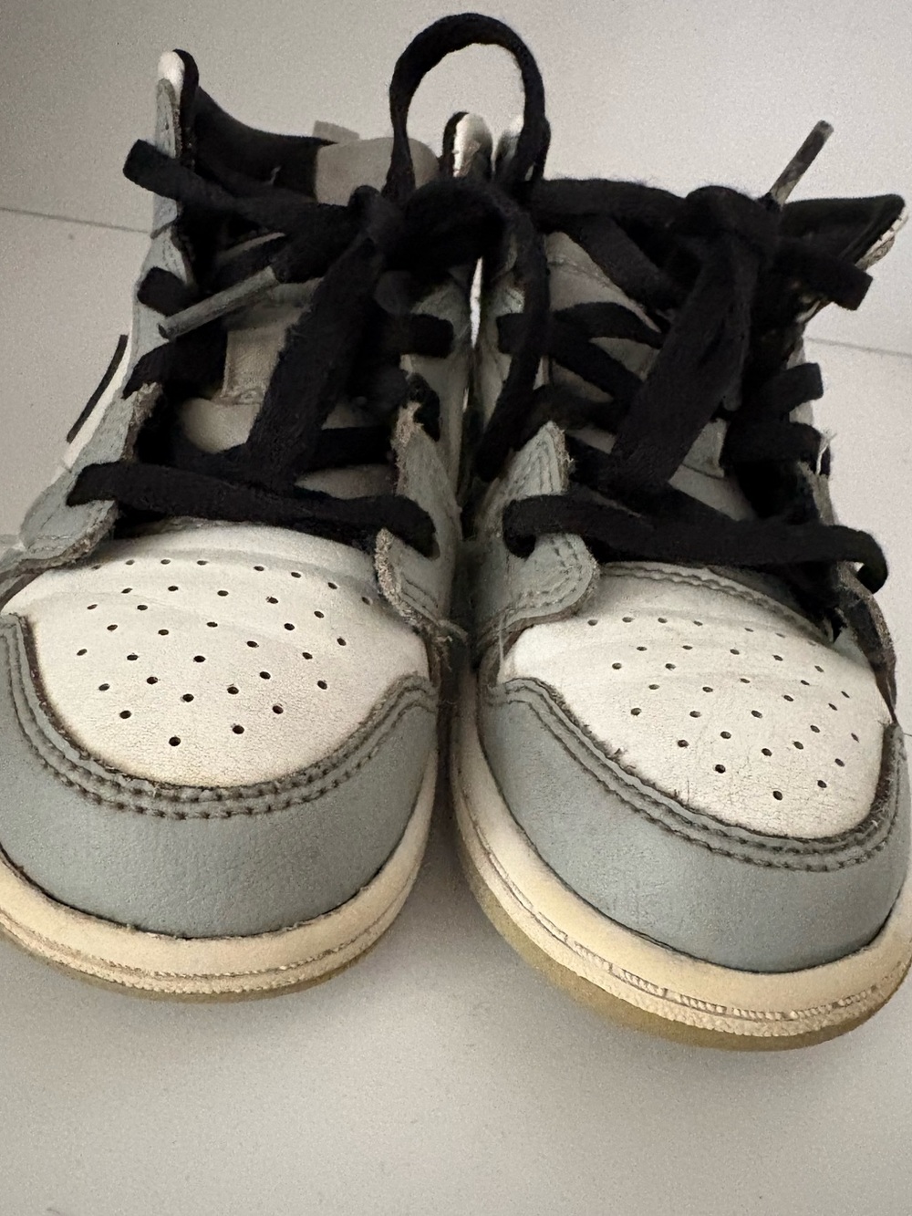 Jordan 1 Mid TD Light Smoke Gray Shoes 640735-092 Boys Size 10 / 10C - Picture 5 of 9